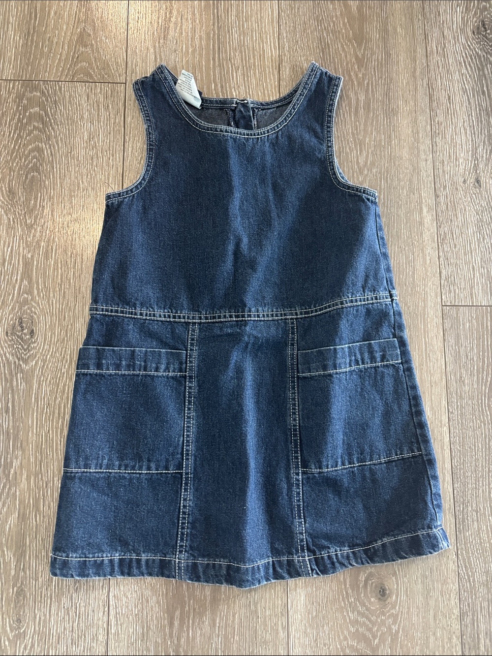 Sun Valley - Girls' Dark Blue Denim Pocket Dress, size 6